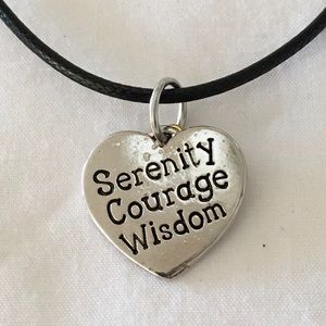 HAND CRAFTED Serenity Heart Necklace Reversible Pendant with Cross Charm